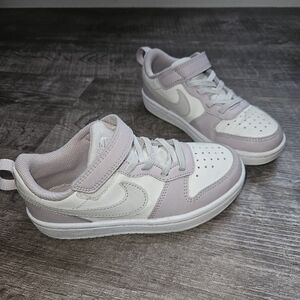 Nike Kids White and Mauve Pink Sneakers